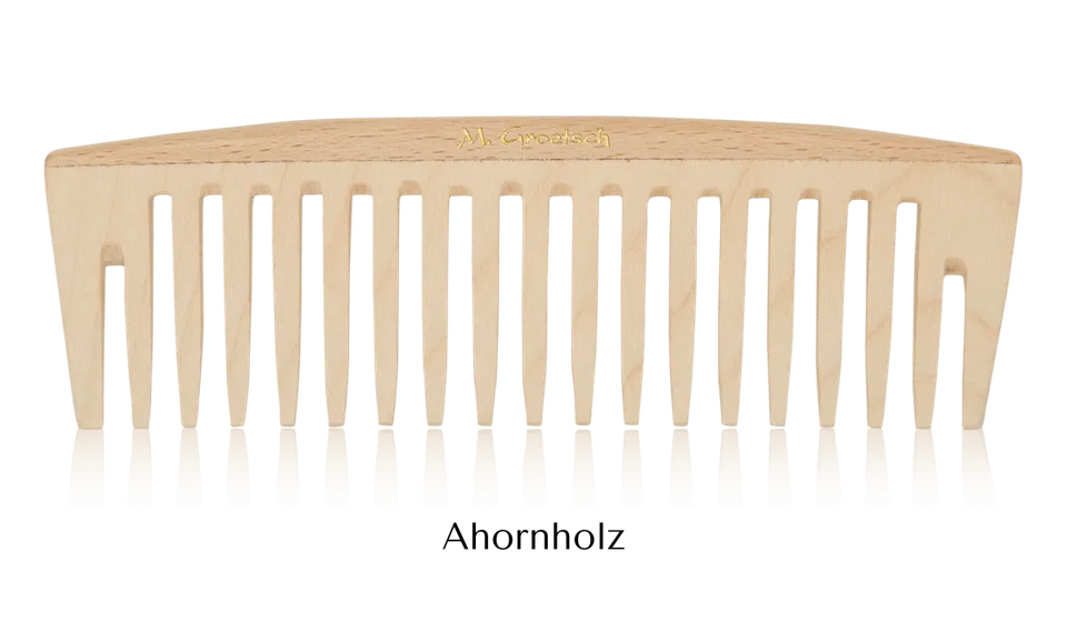 groetsch-taschenkamm-14-cm-f-r-lockiges-haar-holzkamm-grob-gezahnt image 1